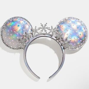 New BaubleBar Disney Minnie Mouse Snowflake Ears Headband